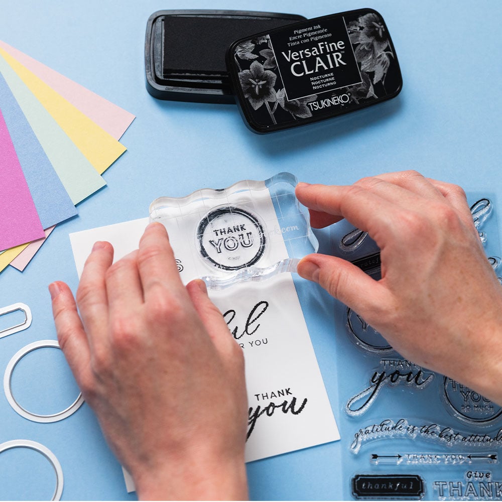 versafine clair ink pad in use