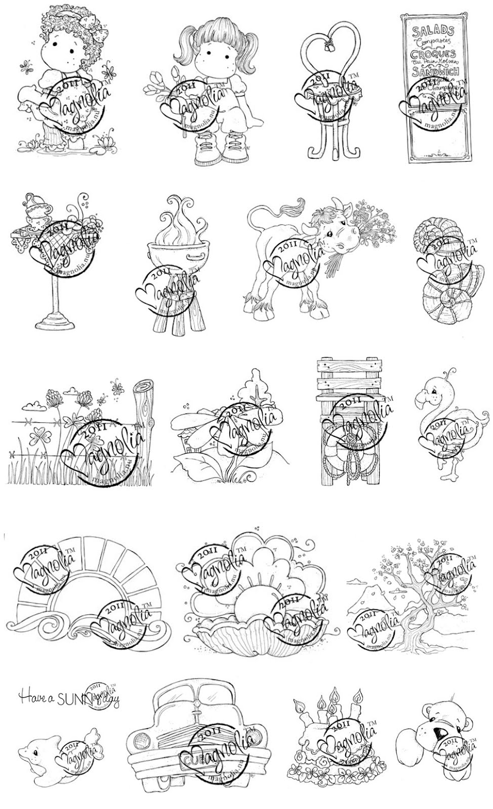 magnolia stamps coloring pages - photo #33