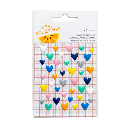 American Crafts - Amy Tangerine Collection - Finders Keepers - Enamel Hearts