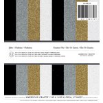 American Crafts - Christmas - 6 x 6 Specialty Paper - Glitter Paper - Silver, Gold and Black
