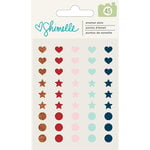 American Crafts - Go Now Go Collection - Enamel Dots - Hearts, Stars, Dots