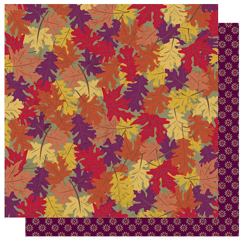 Best Creation Inc - Autumn Splendor Collection - 12 x 12 Double Sided Glitter Paper - Leaf Medley, BRAND NEW - click to enlarge