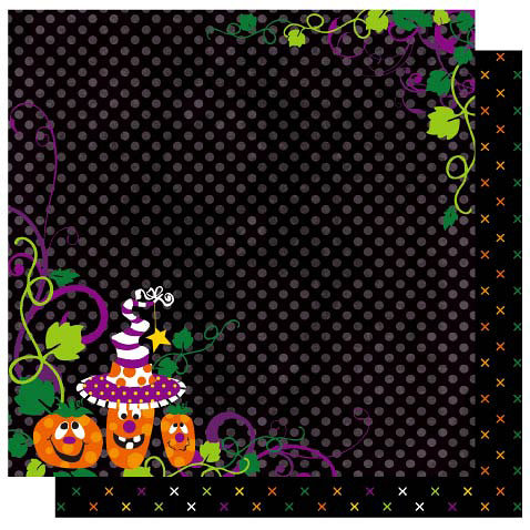 Best Creation Inc - Haunted House Collection - Halloween - 12 x 12 Double Sided Glitter Paper - Halloween Night, BRAND NEW - click to enlarge