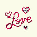 BasicGrey - Bling It Collection - Rhinestones - Love - Cherry, CLEARANCE BasicGrey - Bling It Collection - Rhinestones - Love - Cherry, CLEARANCE