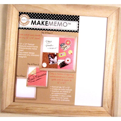 Canvas Corp - MakeMemo Collection - Wooden Frame with Metal Board - Natural - 12 x 12