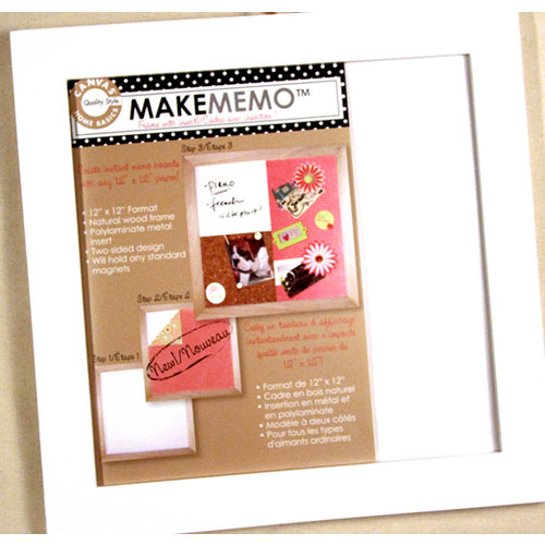 Canvas Corp - MakeMemo Collection - Wooden Frame with Metal Board - White - 12 x 12