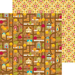Doodlebug Design - Happy Harvest Collection - 12 x 12 Double Sided Paper - Harvest Homes