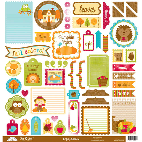 Doodlebug Design - Happy Harvest Collection - 12 x 12 Cardstock Stickers - This and That