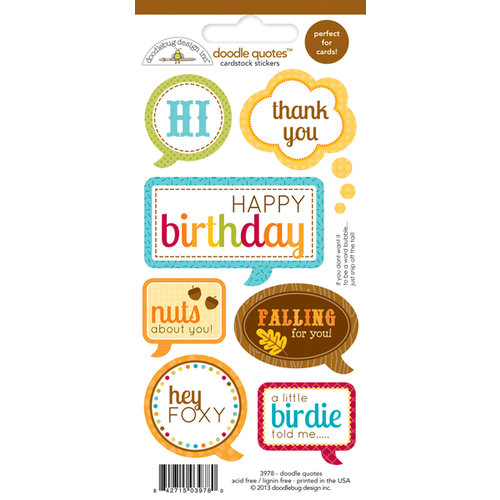 Doodlebug Design - Happy Harvest Collection - Cardstock Stickers - Quotes