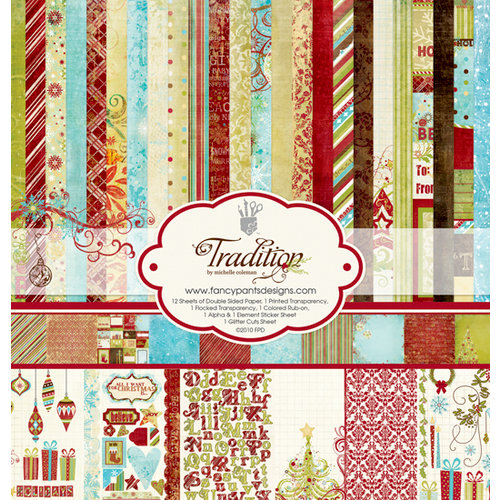 Fancy Pants Designs - Tradition Collection - Christmas - 12 x 12 Paper Kit, BRAND NEW - click to enlarge