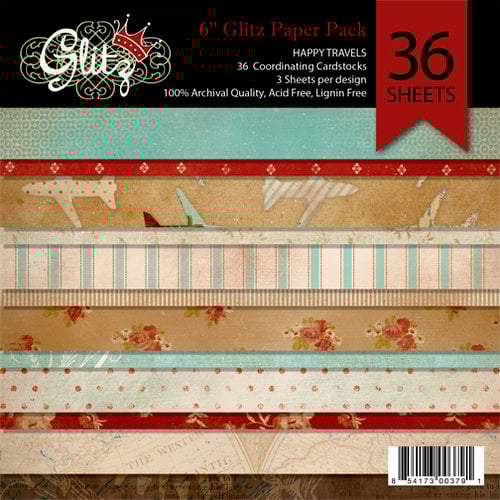 Glitz Design - Happy Travels Collection - 6 x 6 Paper Pad Glitz Design - Happy Travels Collection - 6 x 6 Paper Pad