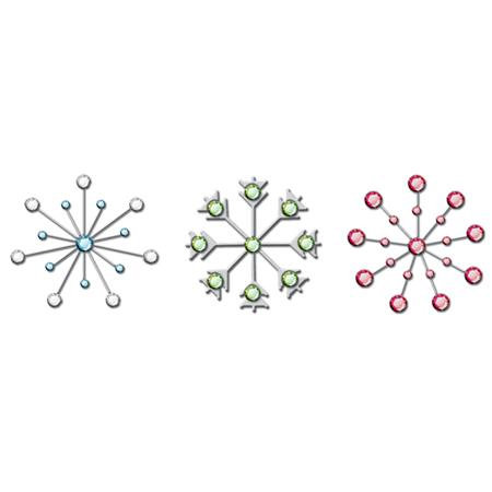 Imaginisce - Cottage Christmas Collection - Metal Stickers - Snowflake Glitz, CLEARANCE