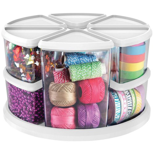 Deflecto - Rotating Organizer - White - for Ribbons, beads, thread and more!