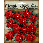 Petaloo - Darjeeling Collection - Floral Embellishments - Mini - Poinsettias - Red Petaloo - Darjeeling Collection - Floral Embellishments - Mini - Poinsettias - Red