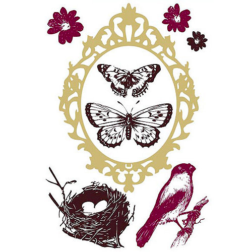 Prima - Clear Acrylic Stamps and Self Adhesive Jewels - Wings - click to enlarge