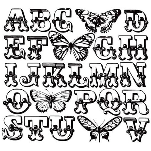 Prima - Paintable Clear Acrylic Stamps - Butterfly, BRAND NEW - click to enlarge