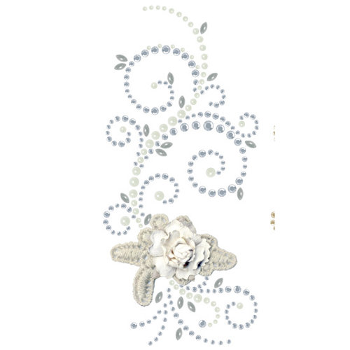 Prima - Say It In Pearls and Crystals Collection - Self Adhesive Jewel Art - Bling - Elegant Cottage - Grey