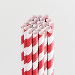 Queen and Company - Perfect Party Collection - Drinking Straws - Stripe - Cherry Bomb