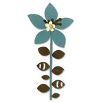 Sizzix - Basic Grey - Bigz Die - Figgy Pudding Collection - Die Cutting Template - Flower, Leaves and Stem 4