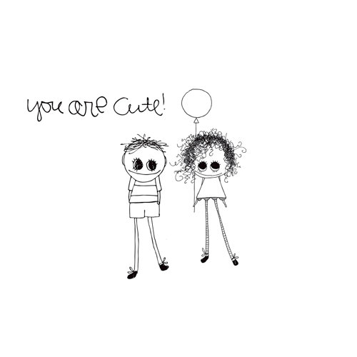 Unity Stamp - Clever Handmade Collection - Itty Bitty - Unmounted Rubber Stamp - You are Cute