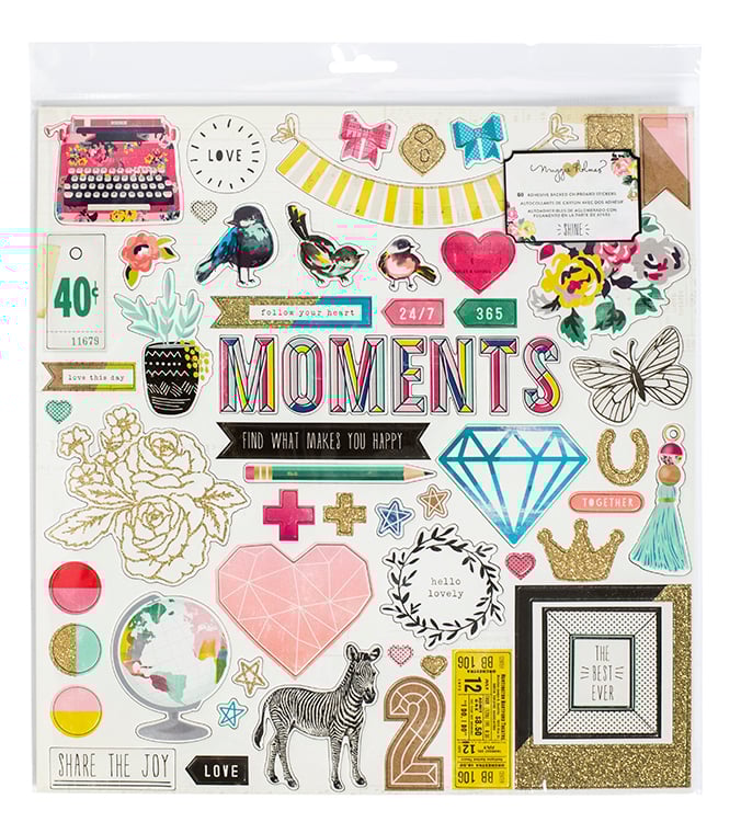 Crate Paper Maggie Holmes Shine Chipboard Stickers