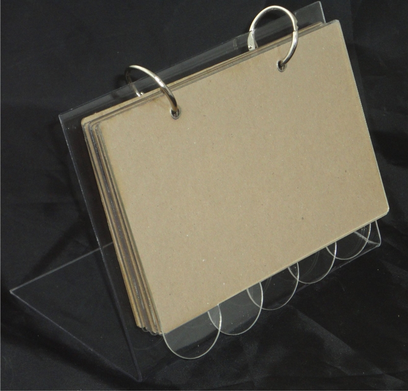 Clear Scraps Recipe Stand with Acrylic Tabs and Chipboard Pages