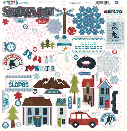 Scrapbooking Stickers on Park   Winter Park Collection   12 X 12 Cardstock Stickers   Elements