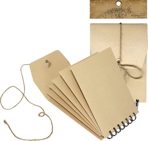 Graphic 45 Staples Collection Envelope Album Kraft