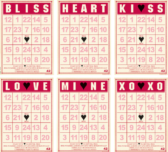 Heart Bingo Cards