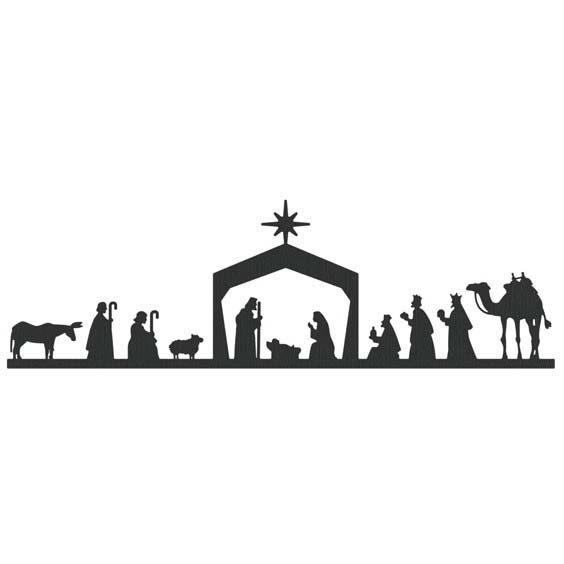 christmas nativity clipart black and white free - photo #24