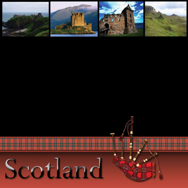 Scrapbook Customs World Collection Scotland 12 x 12 Paper