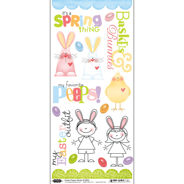Scrapbook Customs Easter Collection Cardstock Stickers Easter Peeps