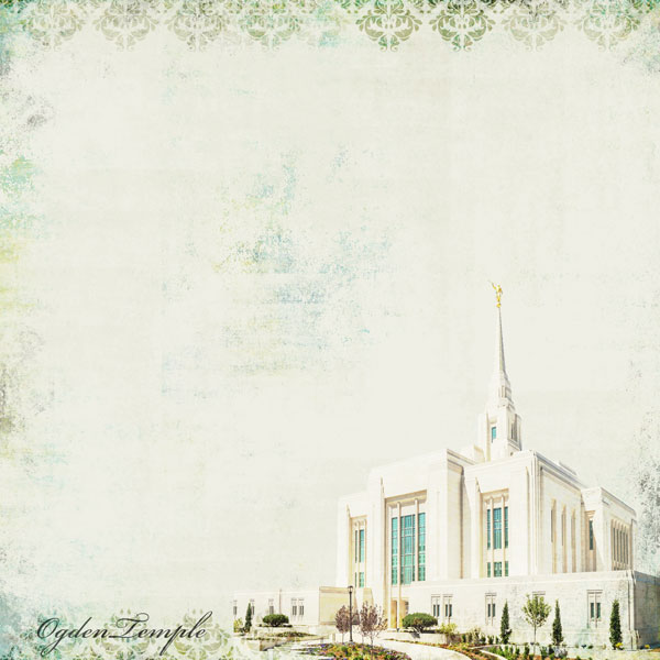 Scrapbook Customs LDS Ogden Temple Elegance Paper
