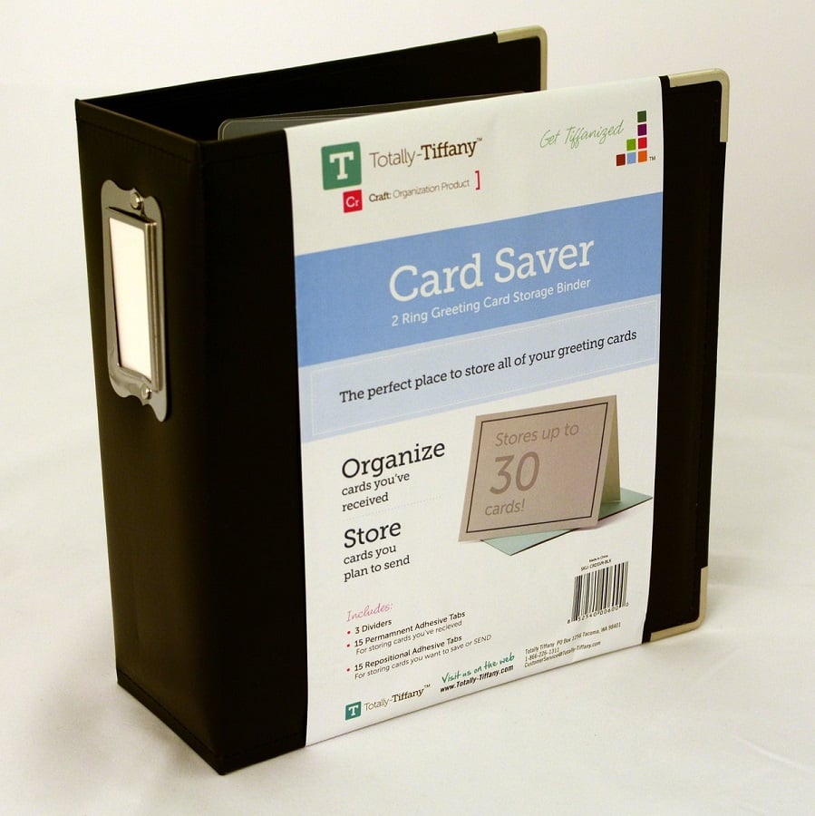 Totally Tiffany Black Card Saver 2 Ring Greeting Card Storage Binder