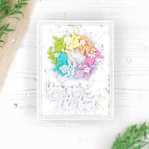 Pastel Rainbow Wreath Shaker Card