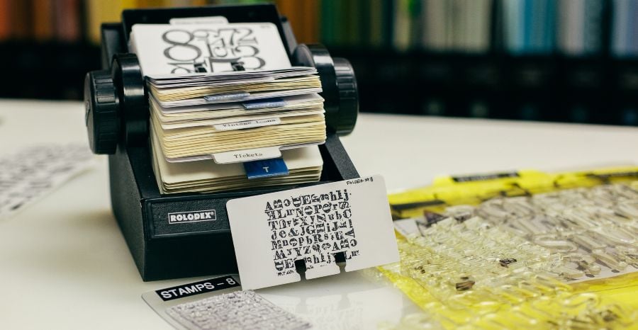 Rolodex with Alpha and Numerical Cards