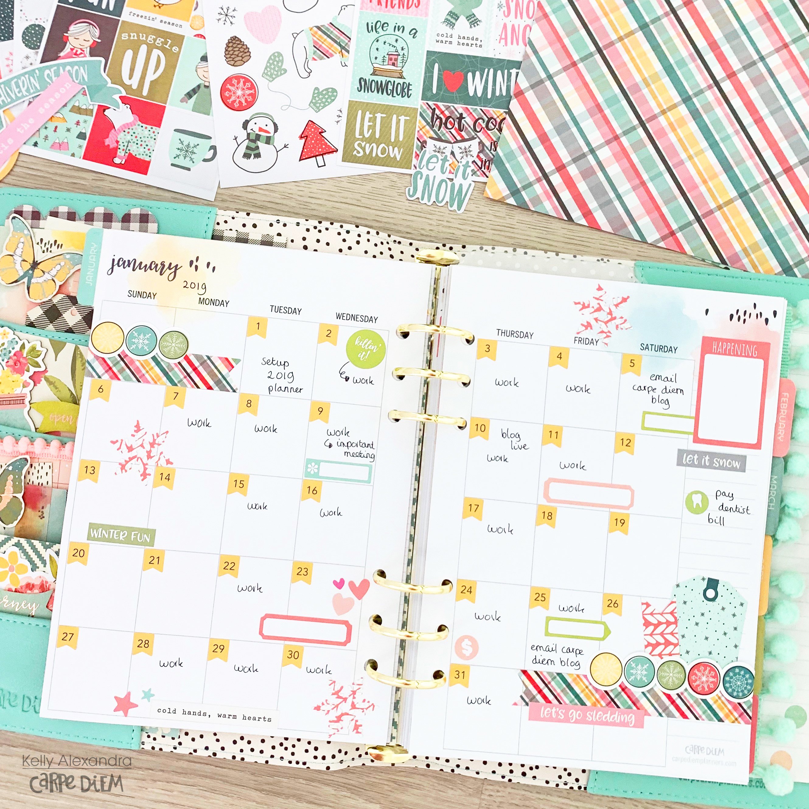 Using MAMBI inserts and Carpe Diem planner stickers for a colorful weekly  spread!