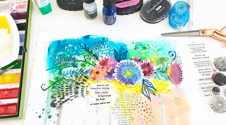 Creative Art Journal Page Ideas Using Watercolors - Behind the Designs