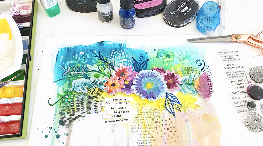 Creative Art Journal Page Ideas Using Watercolors - Behind the Designs