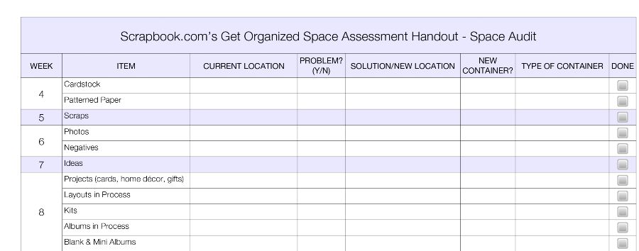 Craft Room Space Assessment