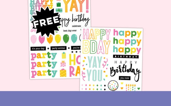 FREE GIFT: Happy Birthday Rub-On Transfers