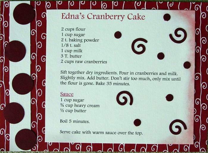 Ednas Cranberry cake recipe