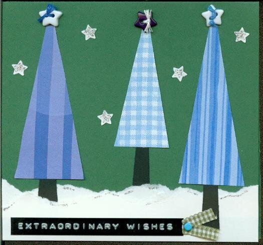 Funky Blue Trees Card