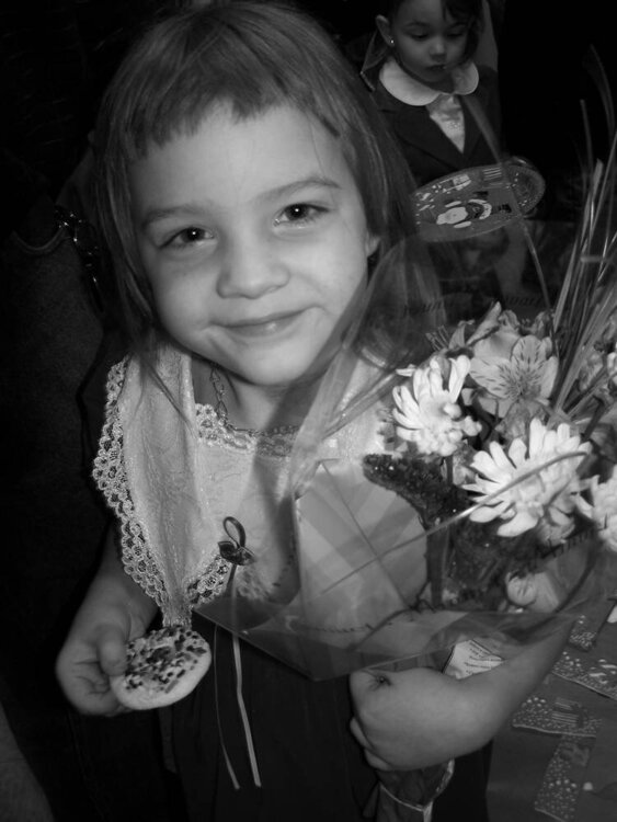 Emily with her new Flowers