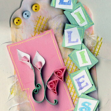 Quilled Easter Lilies tag - FUN