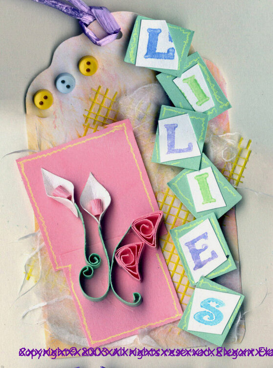 Quilled Easter Lilies tag - FUN