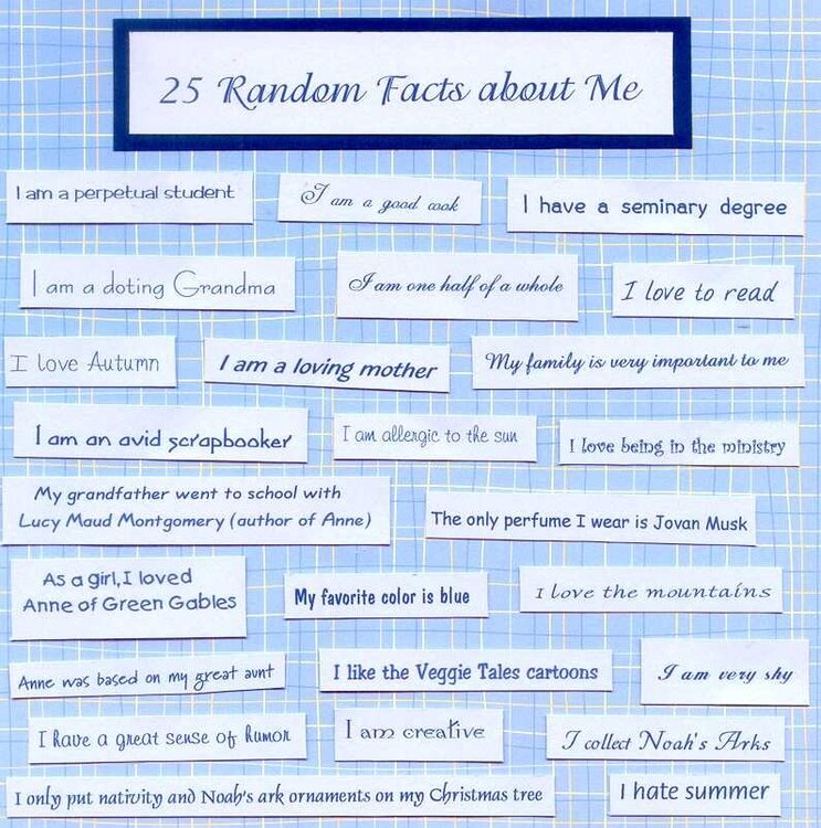 25 Random Facts About Me