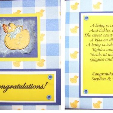 Duck baby shower card