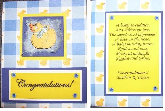 Duck baby shower card