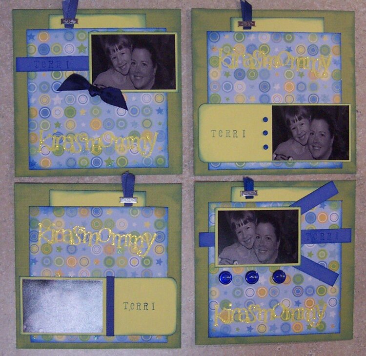 green yellow blue yearbook pages
